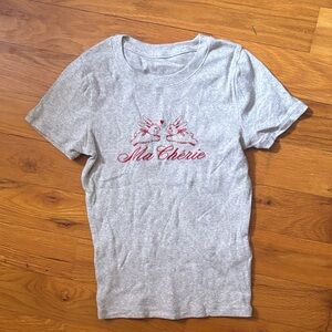 Hollister Gray Tee with Red Graphic